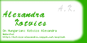 alexandra kotvics business card